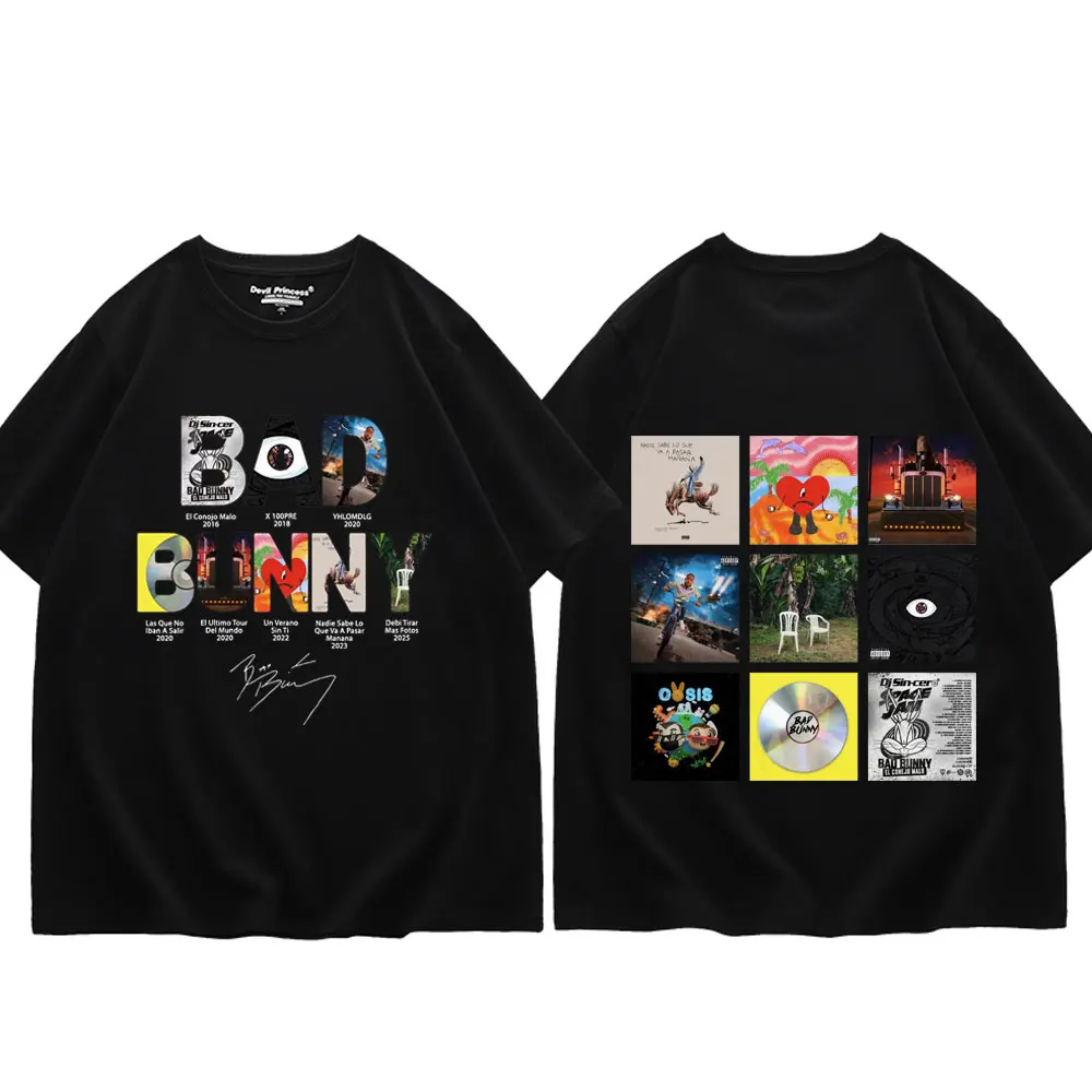 

Rapper Bad Bunny Music Album Poster Print T-shirt Harajuku Hip Hop Oversized T Shirts Men Women Y2k Fashion Clothing T-shirts