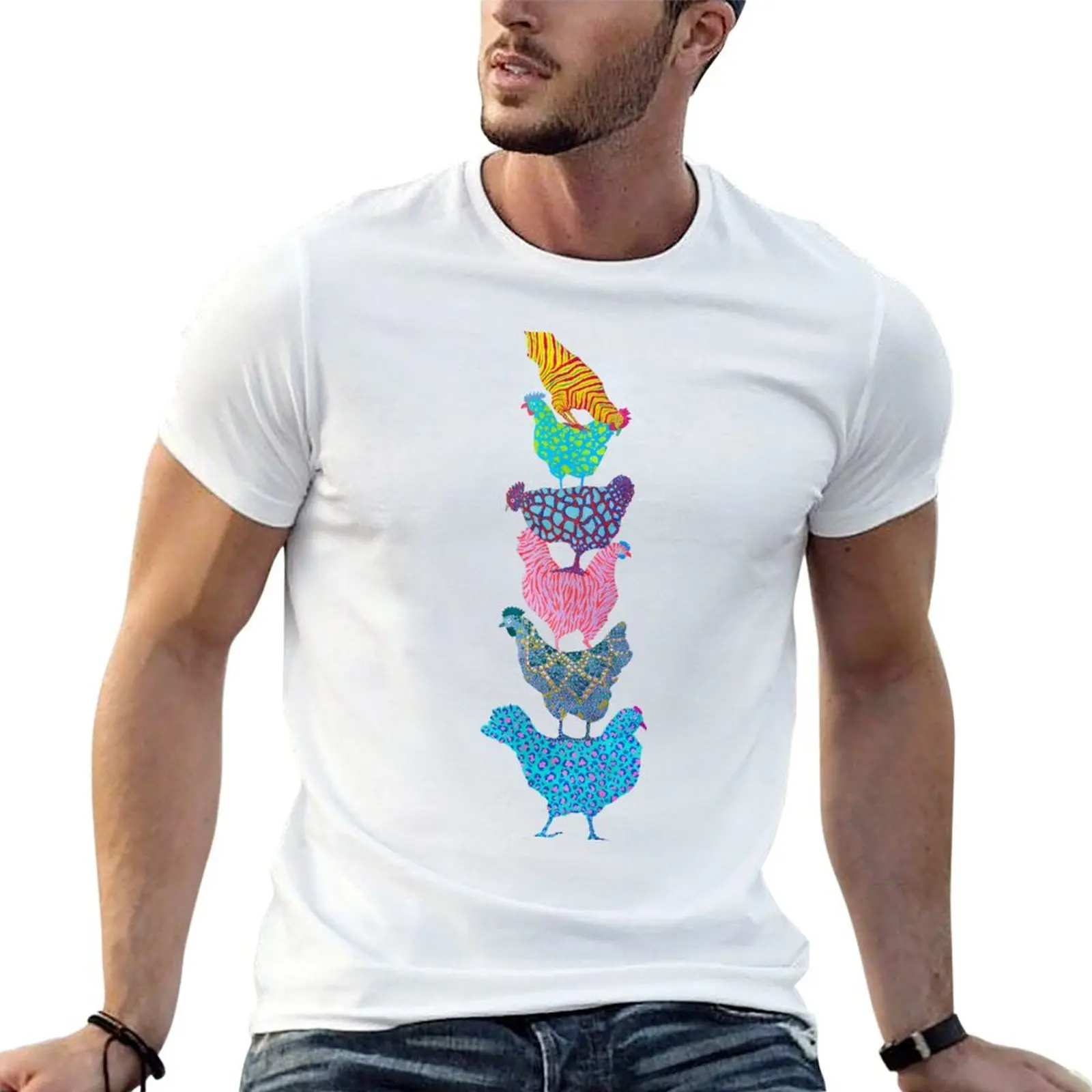 Wild Chicken Stack T-Shirt clothes basketball graphic tees black t shirts for men