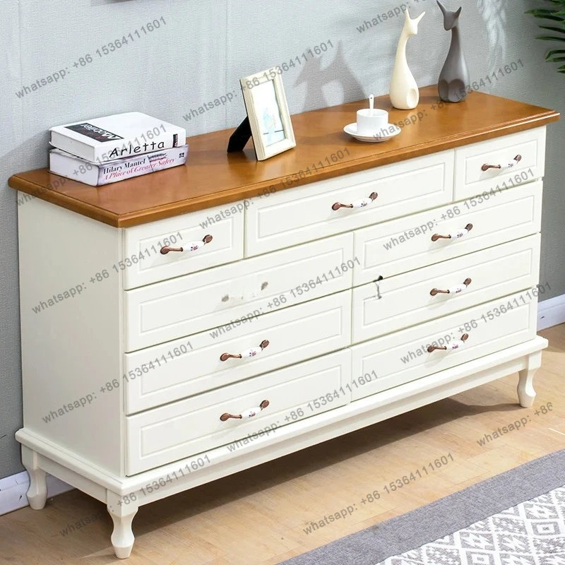 Solid wood locker Economical living room chest of drawers Drawer type bedroom Short chest of drawers