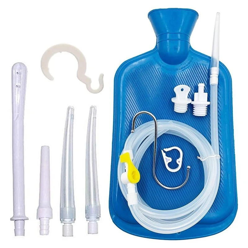 A73U Reusable Enema Kit Enema Bag, Long Hose, Controlled Water Tips For Colon Detox Cleanse, Enema Irrigator