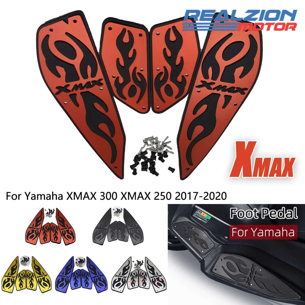 

RZ XMAX300 XMAX250 Pedal Motorcycle Footrest Foot Pads Plate Pedals For Yamaha XMAX 300 250 X-MAX 300 X-MAX250 2017-2021