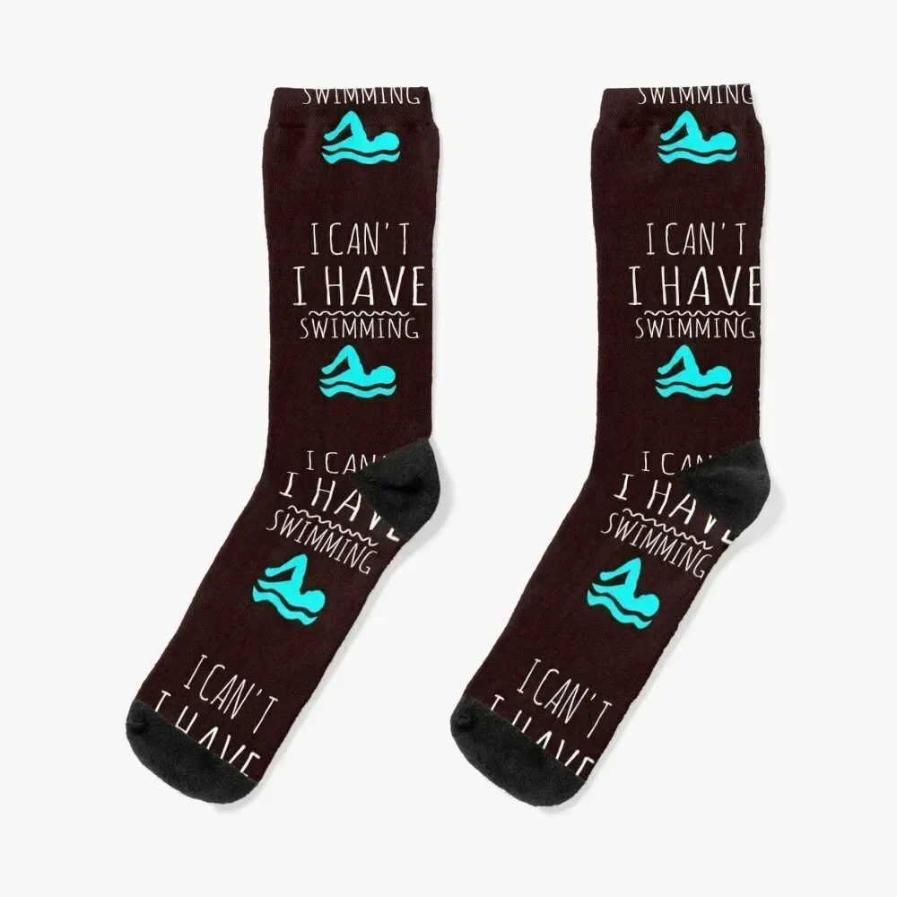 

Funny I Can't I Have Swimming Great Swimmers Gift Socks colored cute funny gifts Socks Male Women's