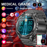 2024 New Accurate Measure Blood Sugar Lipids Uric Acid Smart Watch Men ECG Blood Pressure Health SmartWatches For Android Xiaomi