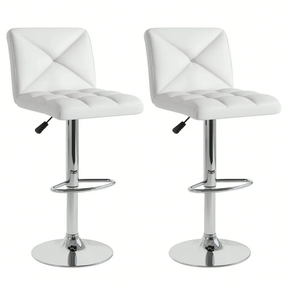 

Bar Stools Sillas Para Barra AltaModern Bar Stools Set Of 2 PU Leather Holstered Swivel Counter Stools With Back Black Brown Whi