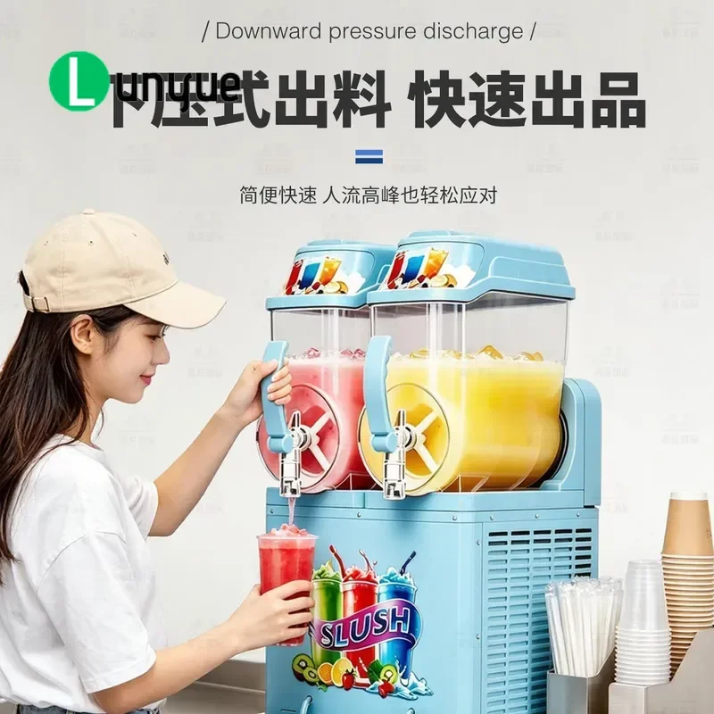 Commercial Snow Melting Machine Single Double Triple Cylinder Slush Maker Cold Drink Smoothie Juicer Beverage Dispenser for