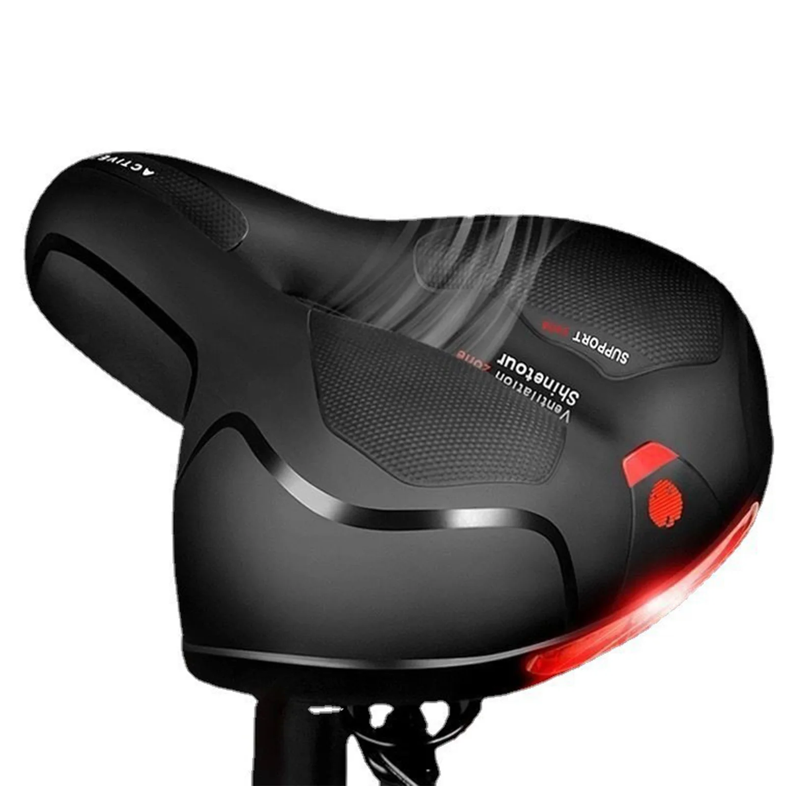 

PU Leather MTB Bike Saddle Seats Universal Hollow Road Bicycle Seat Shock-absorbing Tail Reflective Strip Part Cycling Equipment