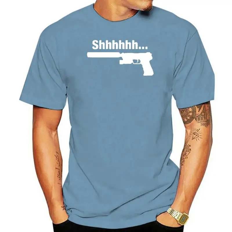 Fashion Design  Shipping PISTOL T-SHIRT 2nd AMENDMENT Political Shirt GUN T PROTECT YOURSELF SILENCER TEE O-Neck Hipster Tshirts