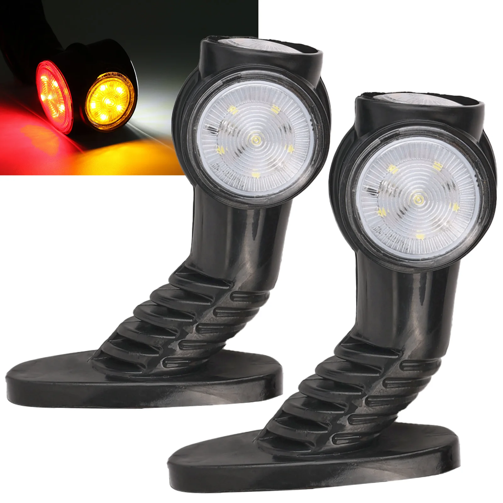 Side Marker Light LED Signal Indicator Lamp Trailer Truck Bus Tractor Vans Caravan Waterproof Red Yellow White Bulbs Accessories