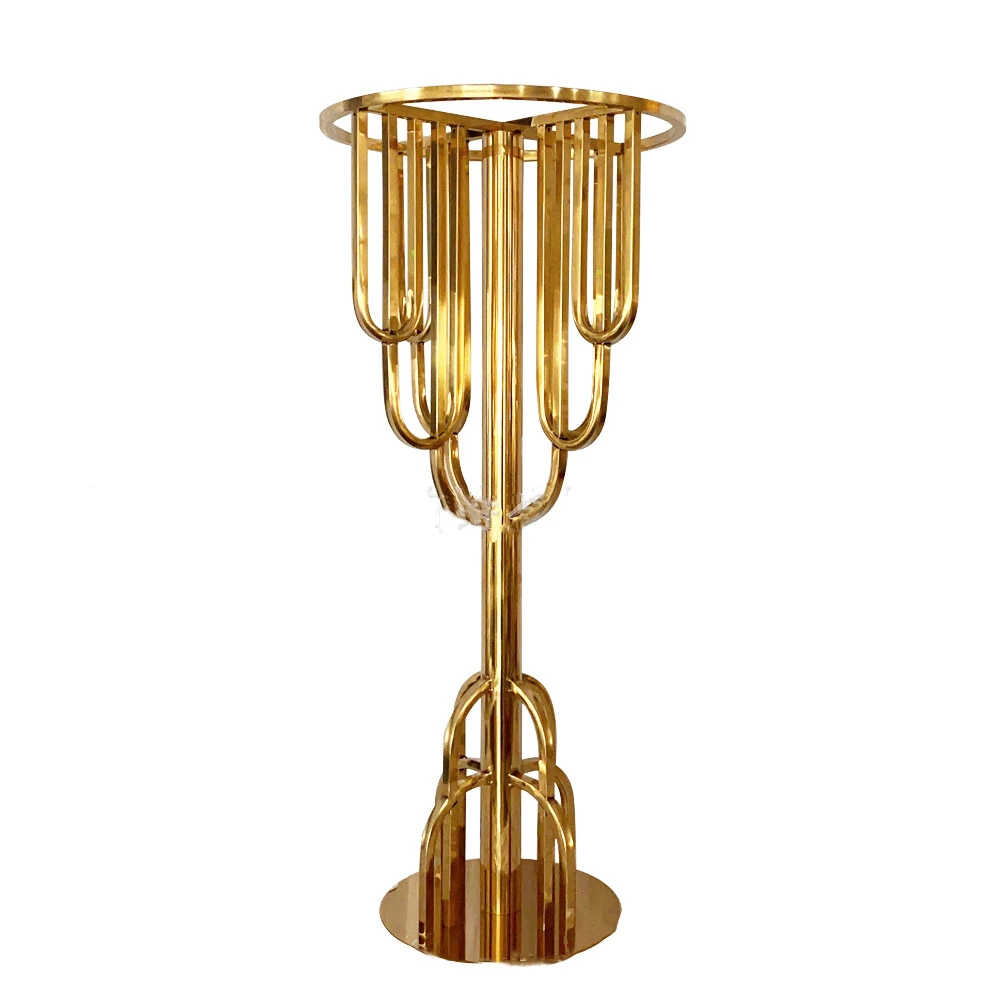 Gold Flower Rack Modern Wedding Table Centerpiece Event Road Lead Party Flowers Stand  Home Hotel Decoration