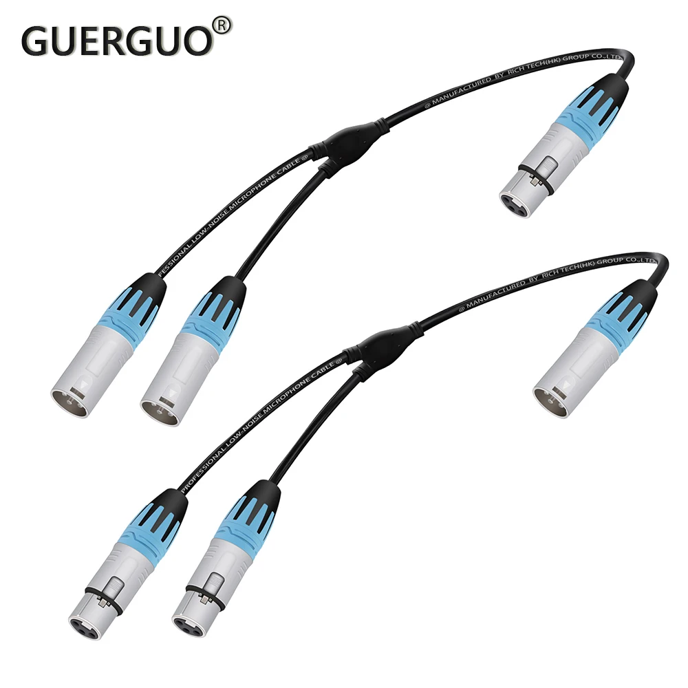 

1PC 0.3M 0.5M 3pin XLR Y Splitter Cable, Female to Dual Male,1 Male to 2 Female Adapter Cord for Microphone Mixer Amplifier