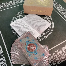 Retro Coffee Color Tarot Card Gift Box Luxury Set Gold Foil Hot Stamping PVC Waterproof Board Game Card Divination 3D Gloss