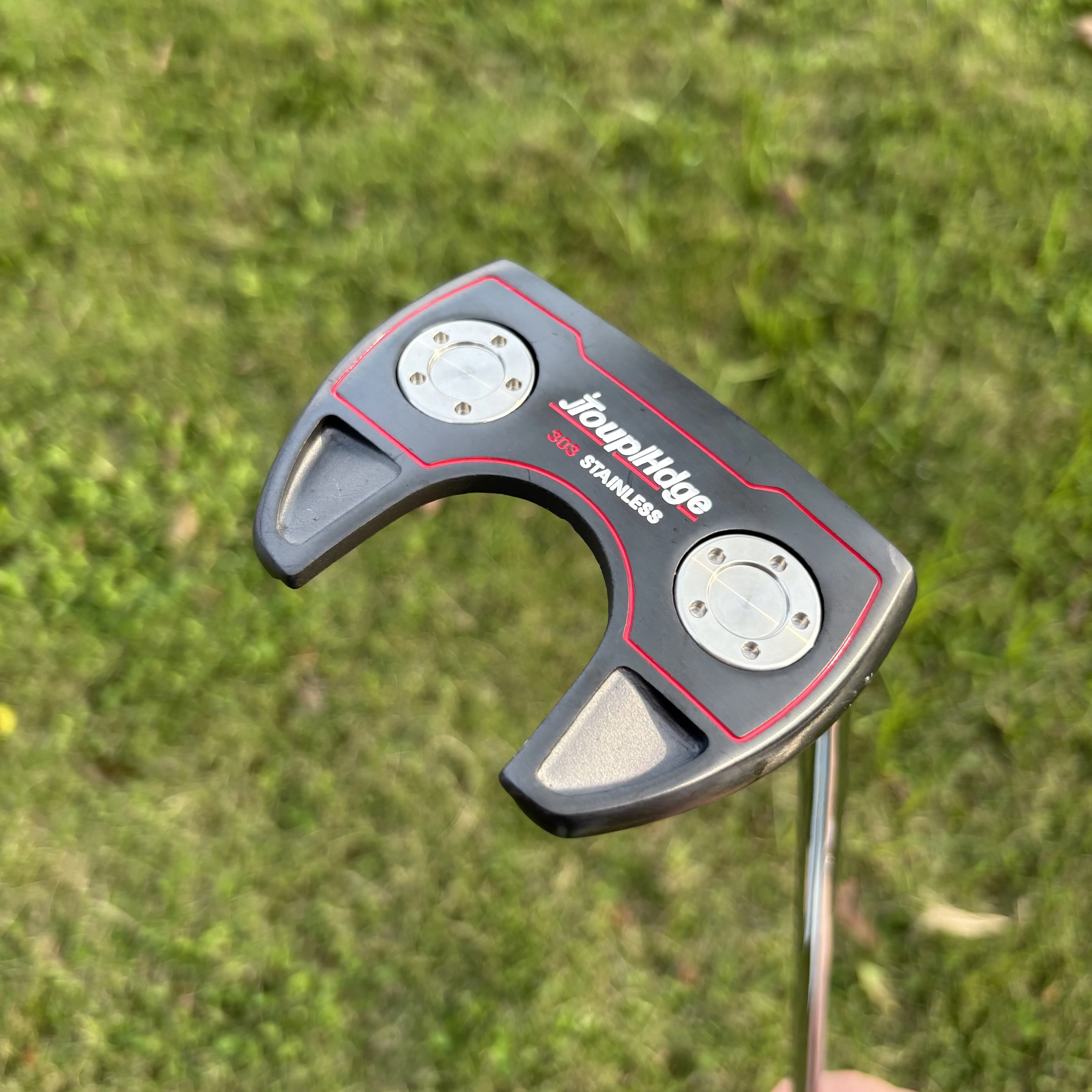 

ToupHdge 303 Steel High MOI Half-Moon Mallet Putter Milled Face Stable Stroke Anti-Skid Grip Golf Clubs Training Aid