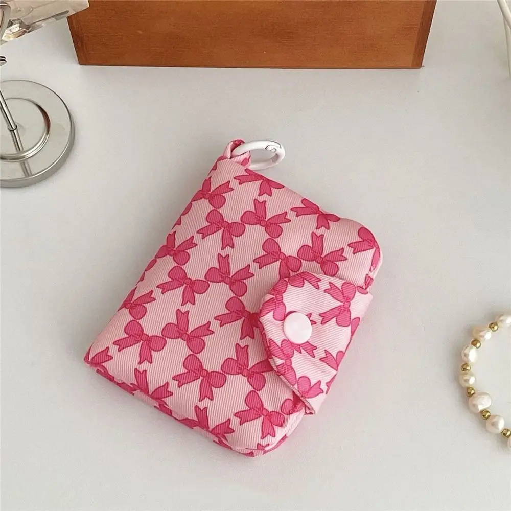 

New Cute Student Coin Purse Portable Korean Wallet Card Holder Floral Printed Package Pendant Small Storage Bag
