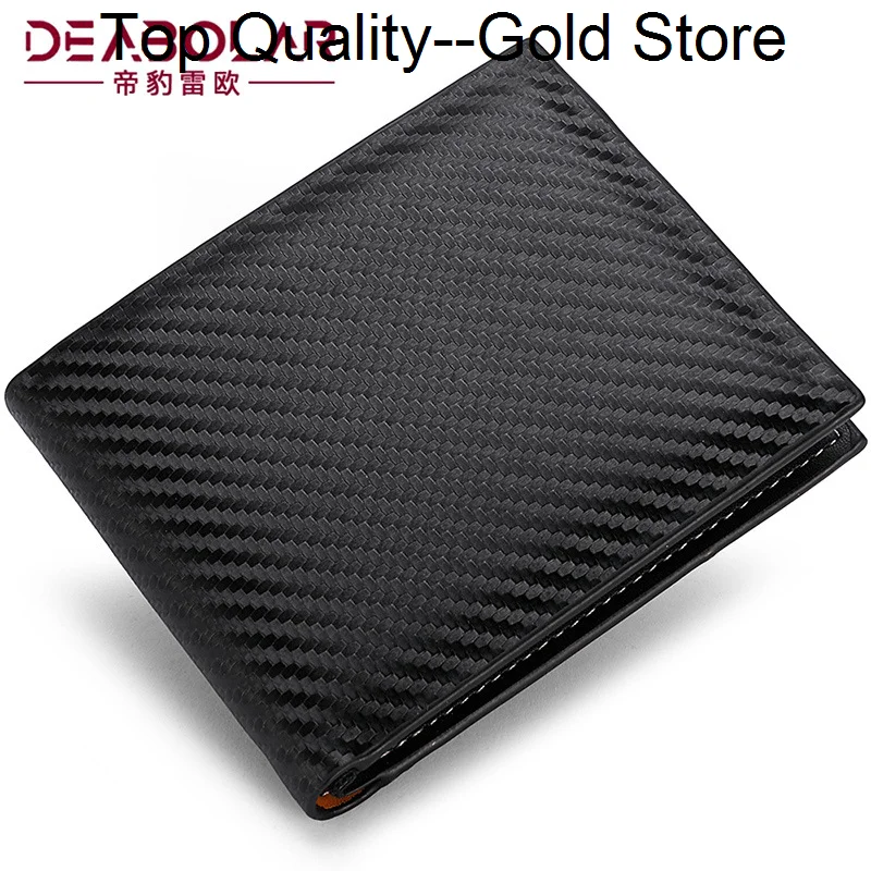 

DEABOLAR Carbon Fiber PU Leather Mens Wallet Business Credit Card Holder Coin Purse Fashion for Men Billetera Hombre