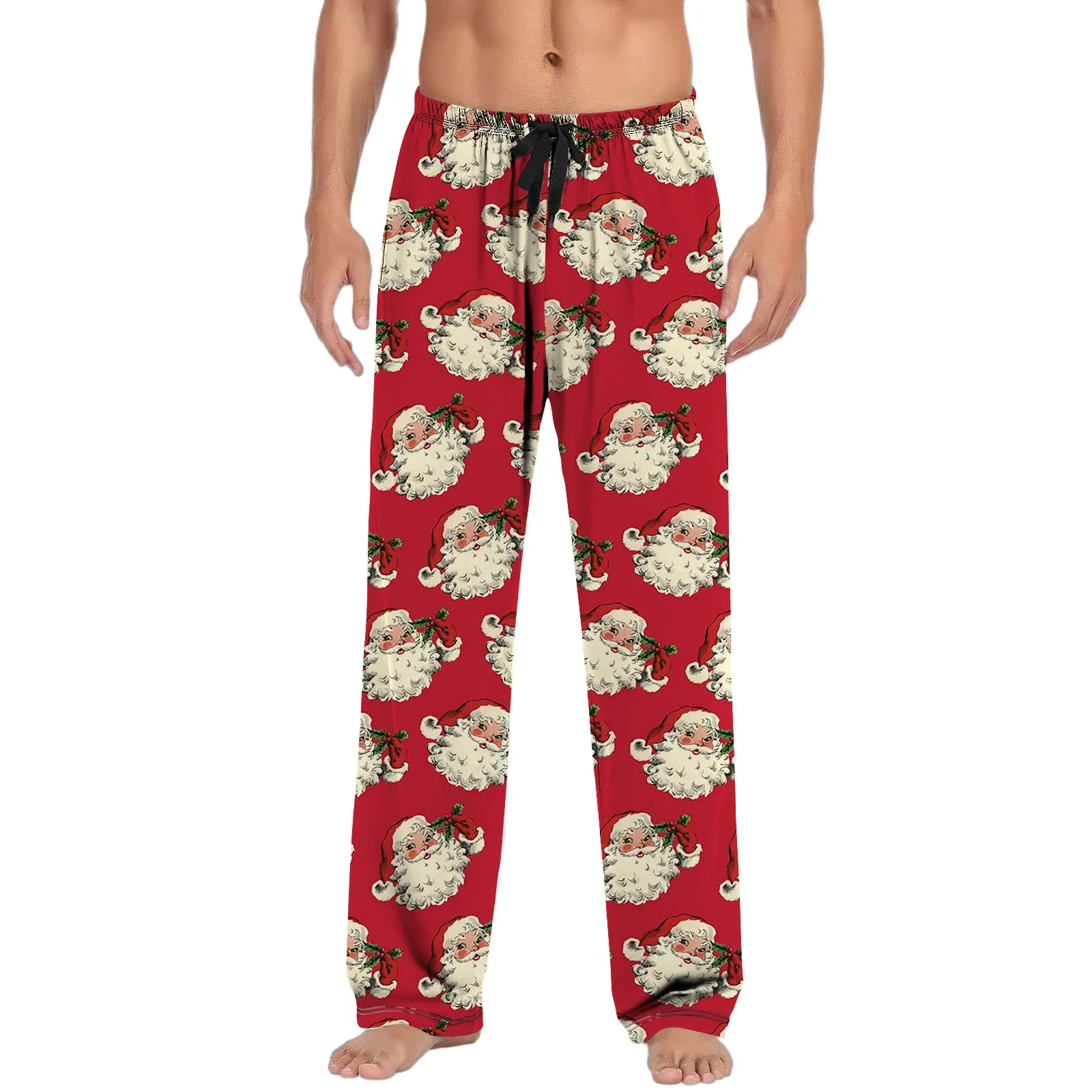 Pijama de algodón lavado para hombre y mujer, pantalones de dormir a cuadros, sueltos, simples, ropa de dormir