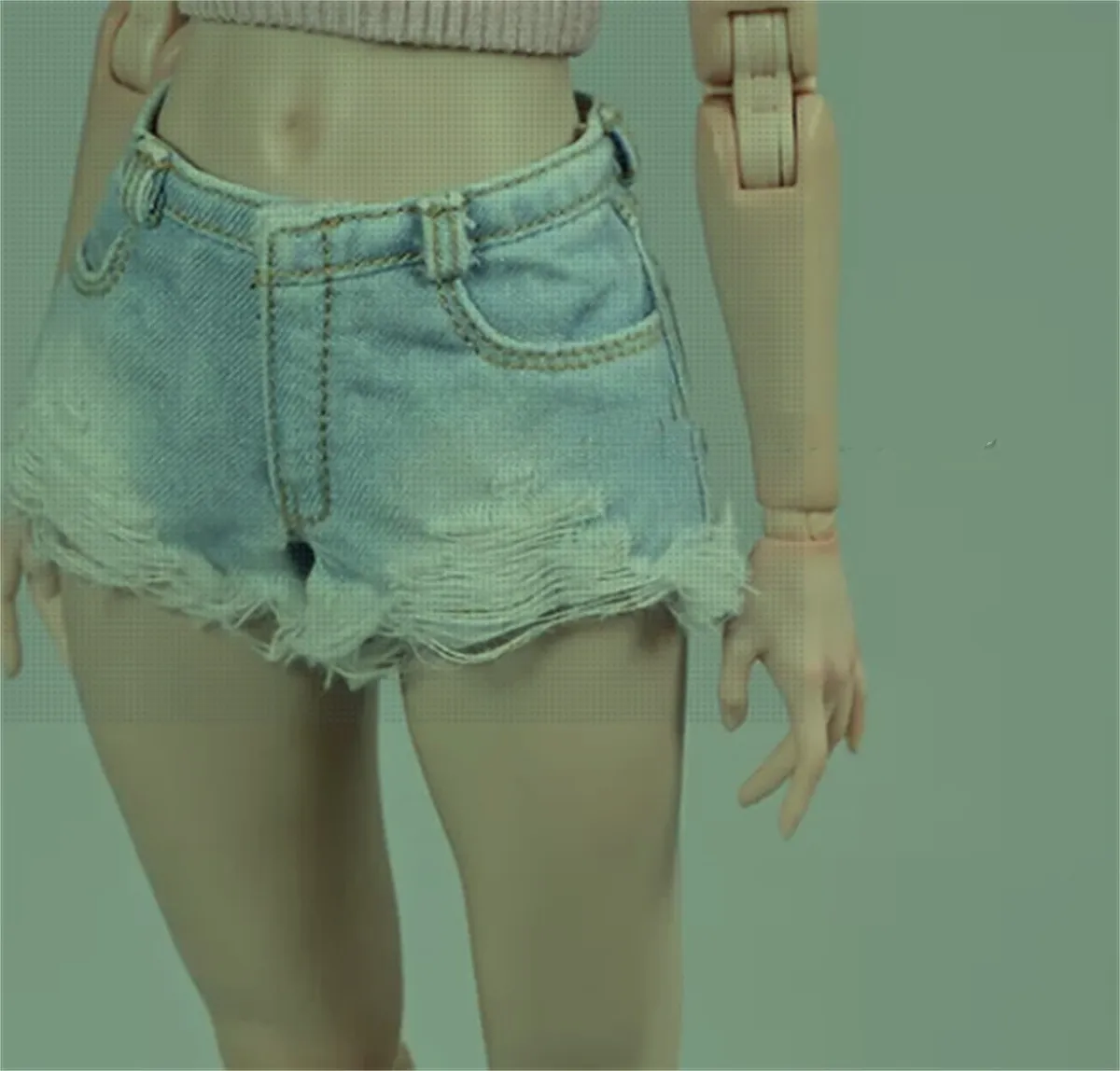 

Короткие шорты, одежда 1/6, шорты для женщин-солдат, кукла-солдат, стираная джинсовая модель, подходит для экшн-фигурки 12 дюймов, тело