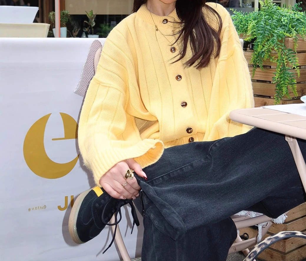 Loose Sweater Cardigan 2025 Autumn/winter Round Neck Sweater Knitted Cardigan for Women