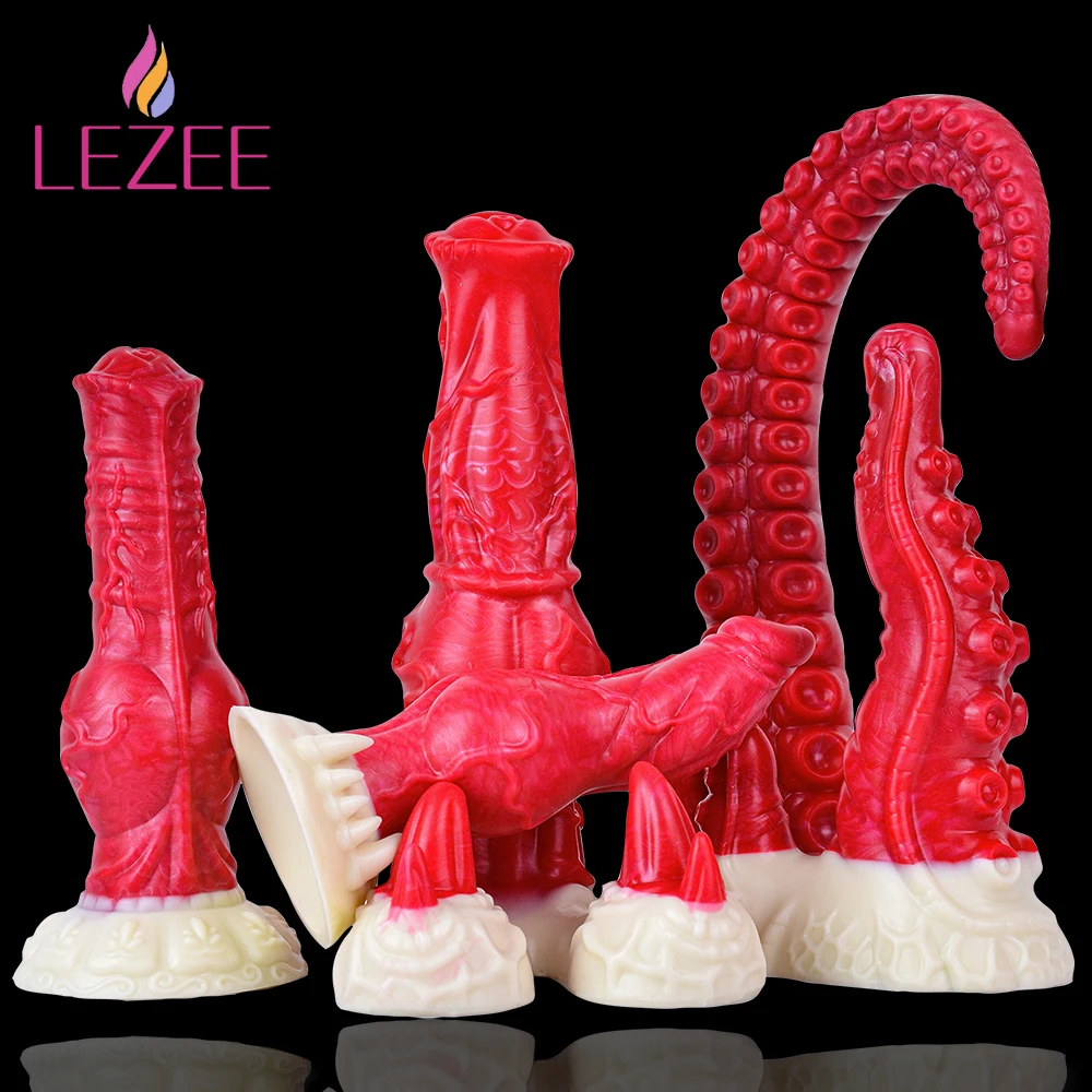 

LEZEE Hellfire Octopus Tentacles Dildos Silicone Dog Penis Soft Silicone Monster Dildos Anal Plug Vaginal Massager Anus Sex Toy