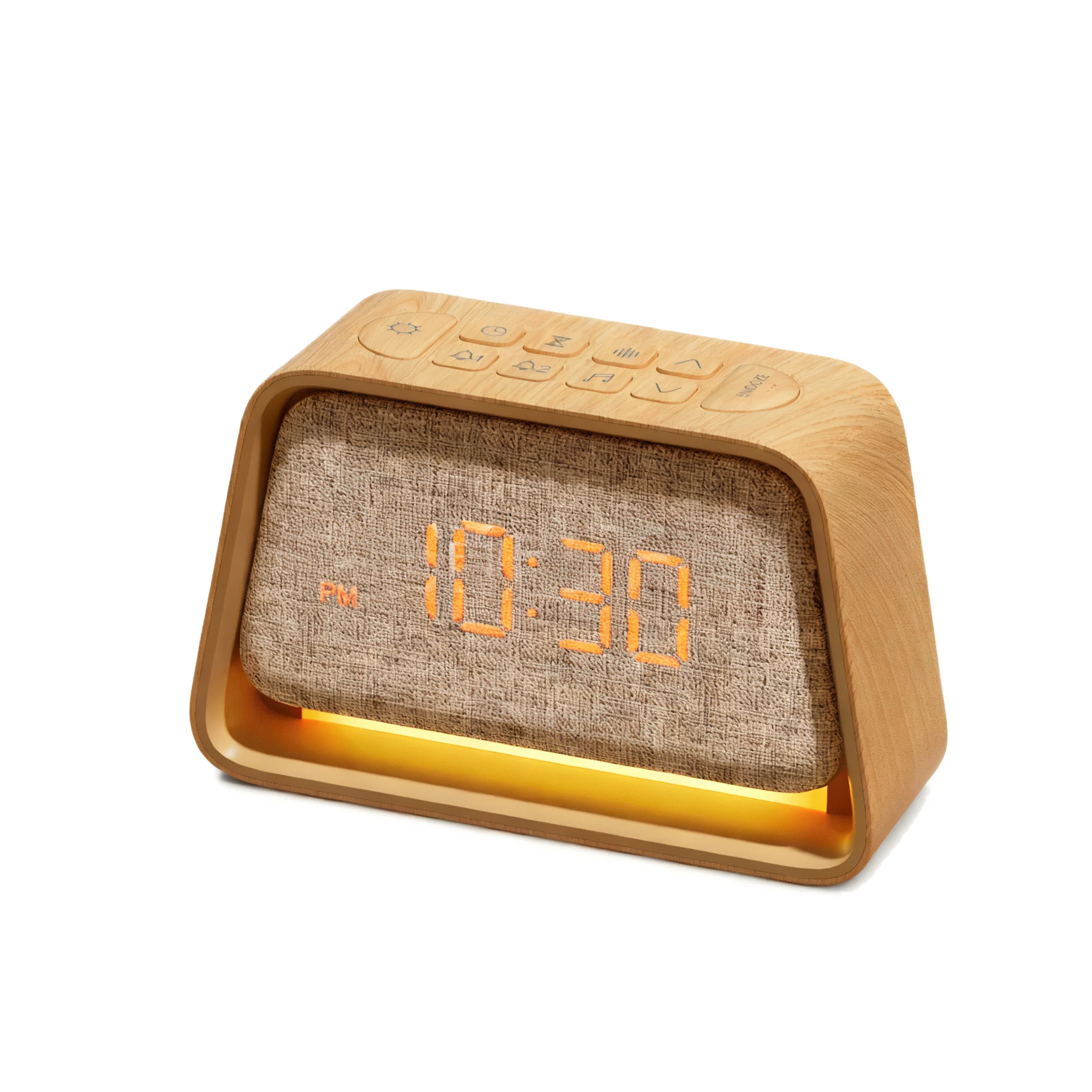 Sunrise Alarm Clock With Innovative Compact Alarm Clocks For Bedrooms With Wood Pattern And Features