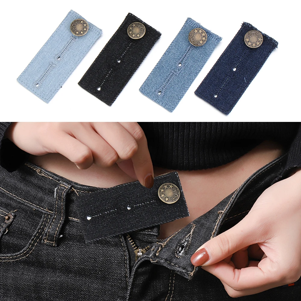 4er-Set verstellbare Knopf-Hosenverlängerungen für den Bund, Knöpfe, Kleidungsverschluss, Nähzubehör, Jeans-Taillenverlängerung mit Druckknopf