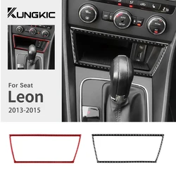 Real Soft Carbon Fiber Sticker For Seat Leon 2013 2014 2015 LHD RHD Car Central Storage USB Port Frame Interior Accessories