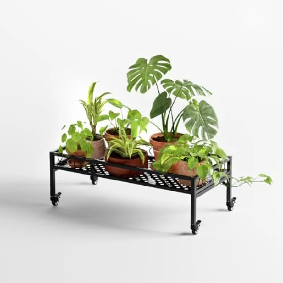 

Sturdy Metal Plant Stand with Wheels, ch, Heavy Duty Succulent Shelf for Home door and Outdoor, 0 LBS Capacity and Heavy Duty C
