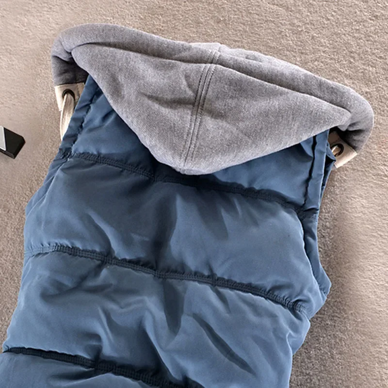 2025 outono e inverno moda nova colete com capuz feminino deslocamento quente colete à prova de vento