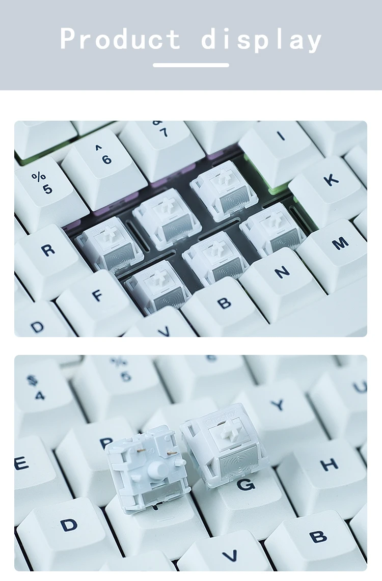 Chosfox & HMX White Fox Linearschalter V2 45g/55g Mechanische Tastatur Linearschalter HiFi Sound RGB Gaming Hot Swap Benutzerdefinierter Schalter – Detail 6