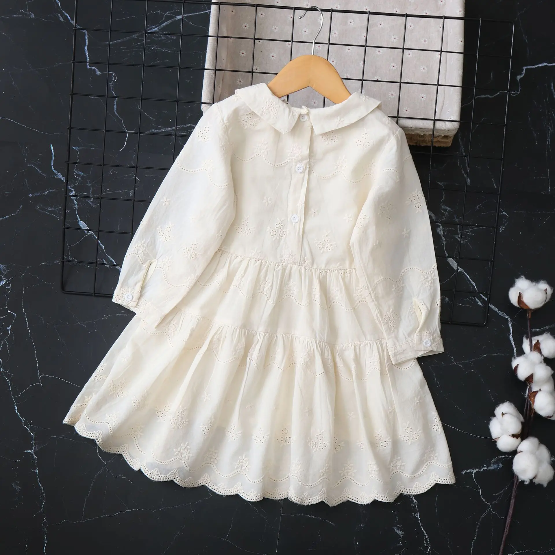 Butter UR-Robe en coton à manches longues pour filles, vêtements de princesse pour bébé, automne, nouveau, 2024