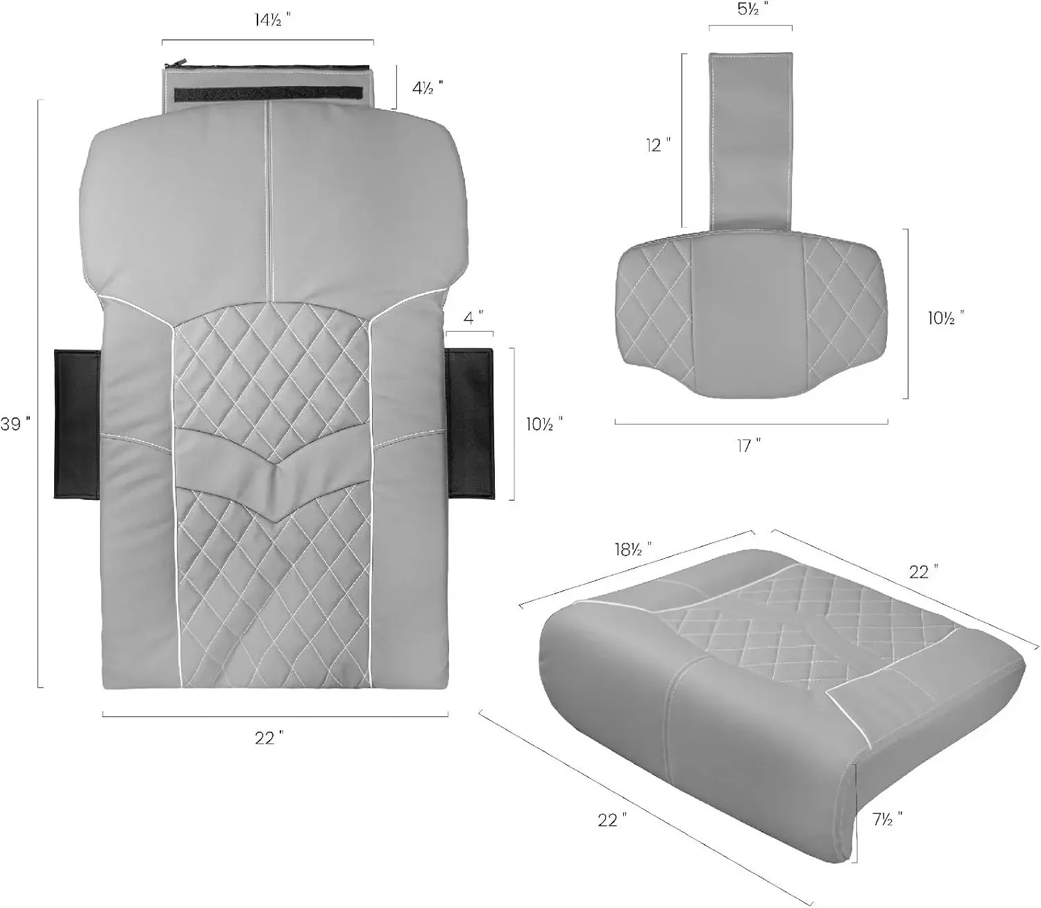 Universal Size Pedicure Chair Cushion Cover Set for Nail Salon Pedicure Spa Massage Chair, Universal Replacement Fit All Models,