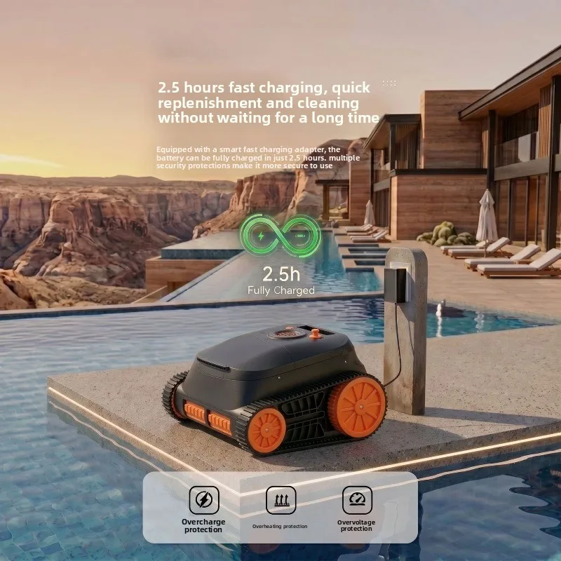 Automatic wall climbing cleaning machine for swimming pools and swimming pools