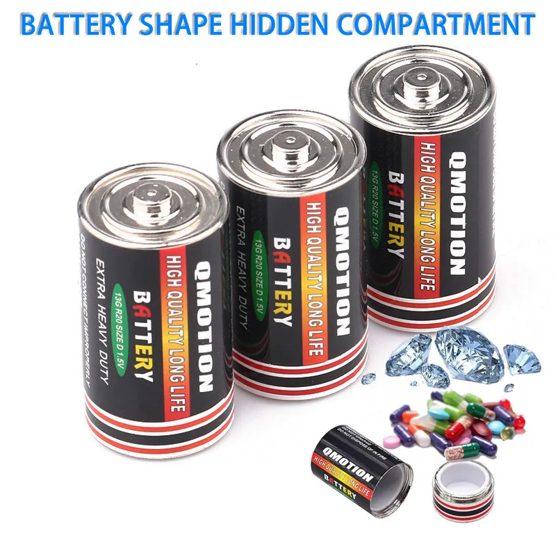 Portable Hidden Compartment 58mm Dry Cell Battery D Empty Case Sight Secret Hide Cash Jewelry Pills For Home Travel Outdoor Safe