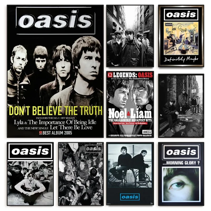 Classic Oasis- Band Hot Music Album Cover Singer Poster and Prints Canvas Painting Wall Art Pictures Bar Home Decor Fans Gift