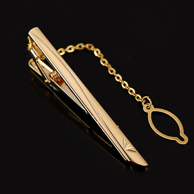 Men Tie Clip Business Classic Gold Chain Tie Clip For Necktie Bar Pin Wedding Business Men Shirts Personalized Accessories Gifts