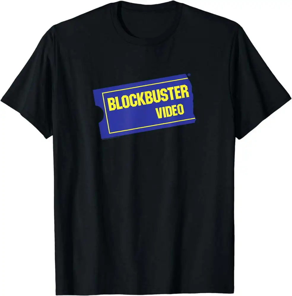 

Blockbuster Vintage Ticket Logo T-Shirt For Men Clothing Women Short Sleeve Tees High Quality 100%Cotton