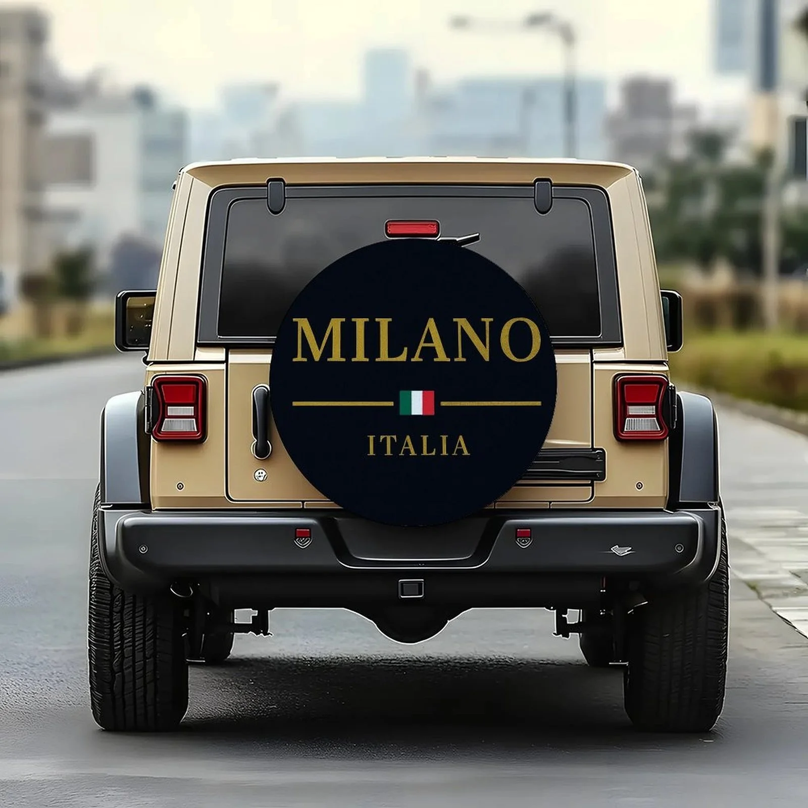 Milano Italy Flag Tire Cover Universal Polyester Spare Wheel Protector for SUV