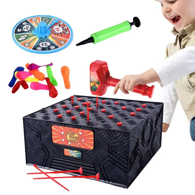 Balloon Box Game Prank Blasting Balloon Box Party Board Game Balloons Game Exercise Hand Eye Coordination For Banquet