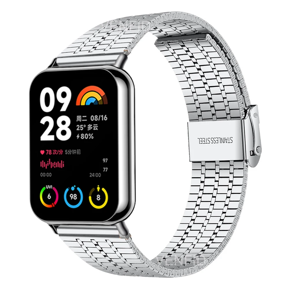 حزام جديد من الفولاذ المقاوم للصدأ لساعة Xiaomi Mi Band 9 Pro/Mi Band 8 Pro حلقة معصم شبكية لاستبدال ساعة Redmi 5/4 #3