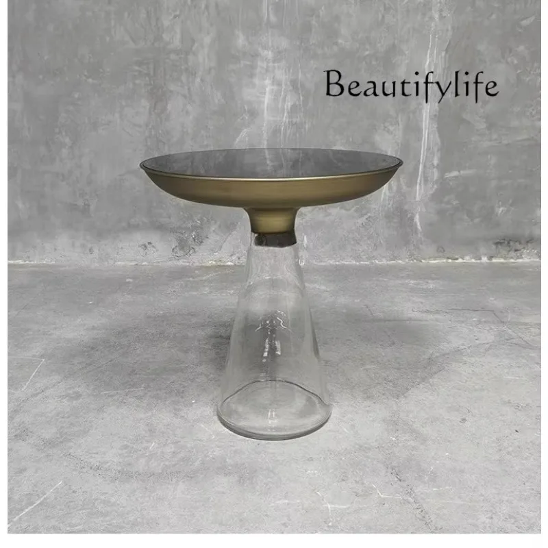 XX Nordic Round Glass Edge Table Modern Minimalist Creative Designer Transparent Combination Funnel Coffee Table