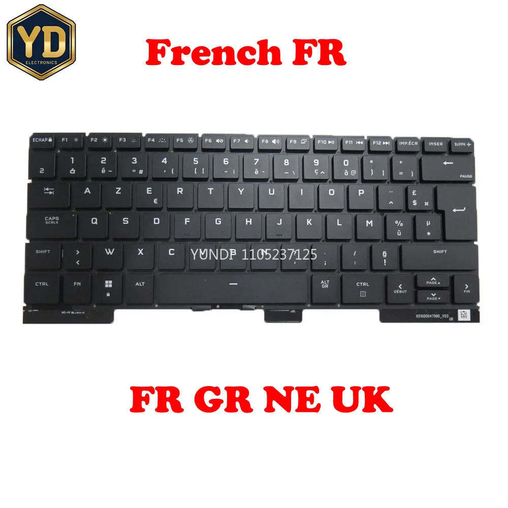 

YD Laptop RGB Backlit Keyboard For Tongfang GC6RR7U French FR German Nordic NE United Kingdom UK/GB Black New