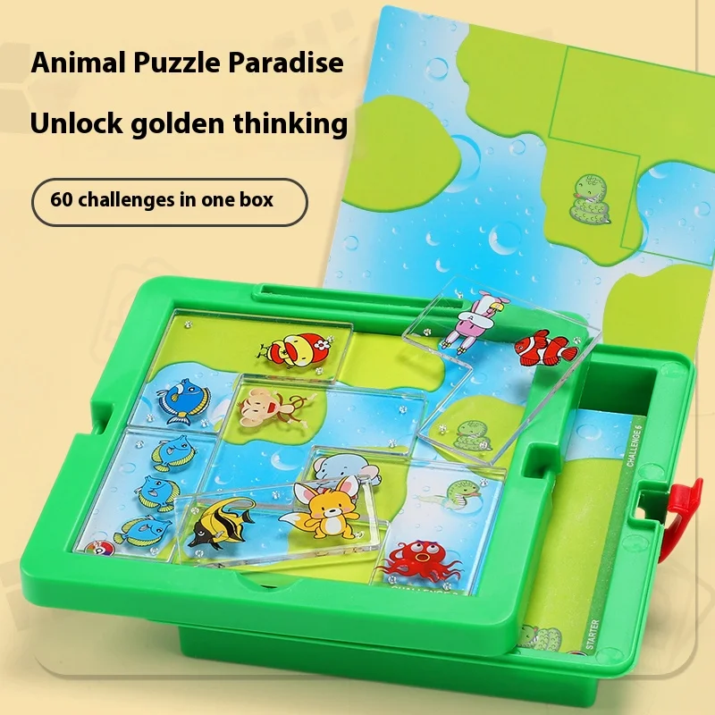 لعبة لوحة ألغاز الحديقة الحيوانية للأطفال، لعبة تفاعلية داخلية، أداة تعليمية، بطاقة تدريب على التفكير