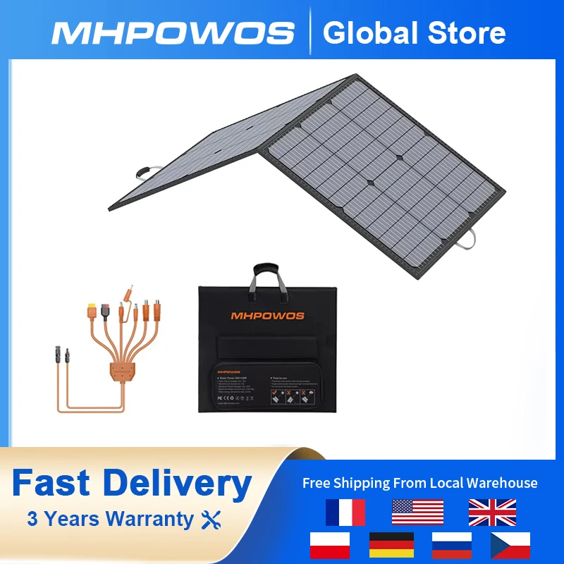

MHPOWOS 110W Solar Panel Portable Waterproof Foldable Solar Panel For Emergency Backup ,Power Station ,Outdoor Activities,RV