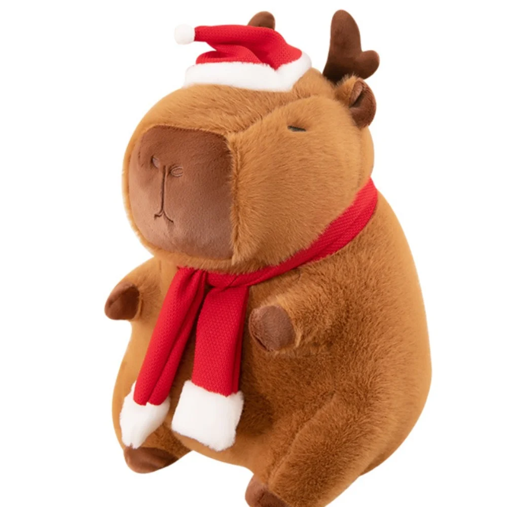 

Dress Up Christmas Capybara Plush Cartoon Fluffy Capybara Plush Toy Simulation Soft Capibara Fluffty Doll Home Decor
