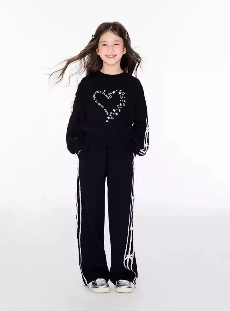 الفتيات ستار طباعة المحاصيل البلوز الشريط المشارب Sweatpant تجريب مجموعة أطفال المدارس 2 قطعة رياضية الأطفال عداء ببطء الزي 5-16 سنة