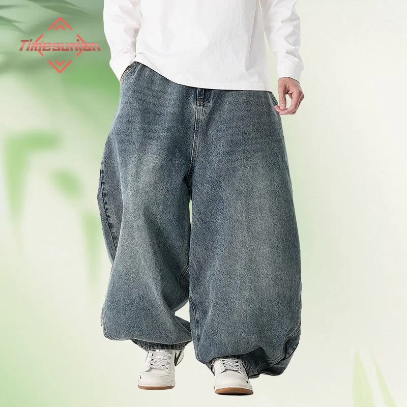 

Men's Japanese Retro Oversize Jeans Loose Casual Wide Leg Pants Hip-Hop Style Hong Kong Influence