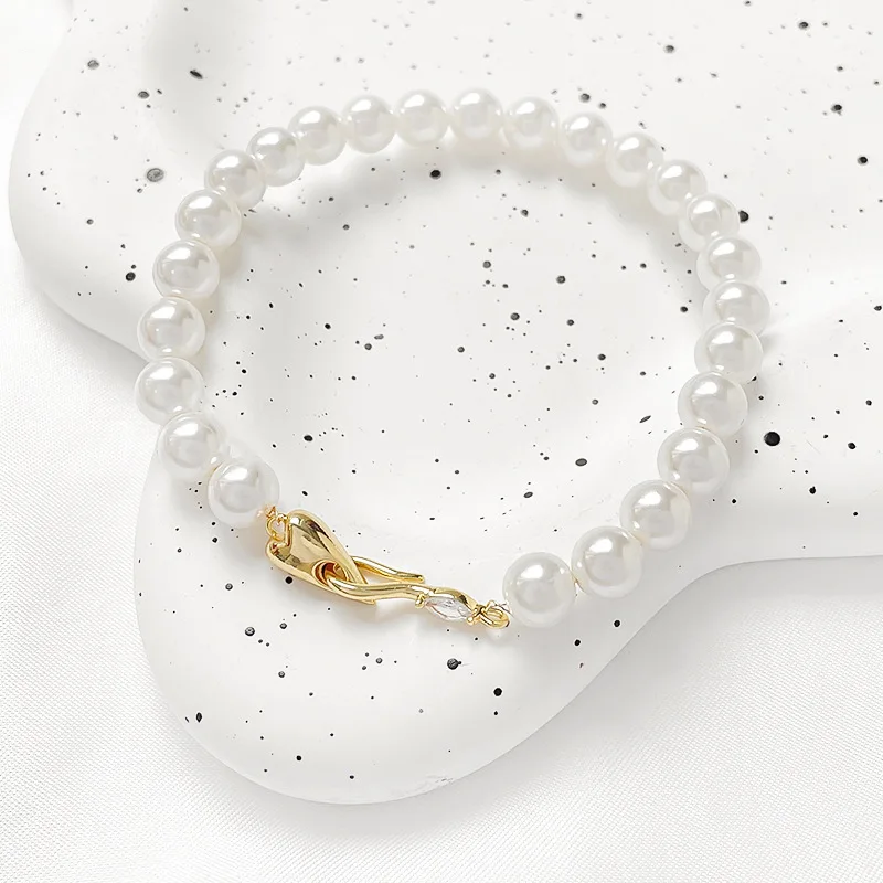 1 Piece of Copper Love Fish Hook Pearl Connection Buckle DIY Bracelet Necklace Accessories Jewelry Making Materials Wholesale