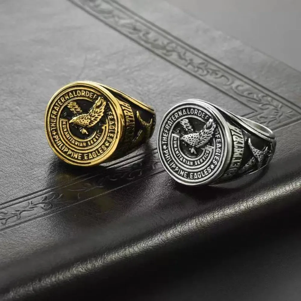 الرجعية الولايات المتحدة العسكرية الوطنية شعار النسر خواتم للرجال الفولاذ المقاوم للصدأ أدوات للفرق البحرية الأبيض الرأس نسر البحر مجوهرات المحارب الهدايا #6
