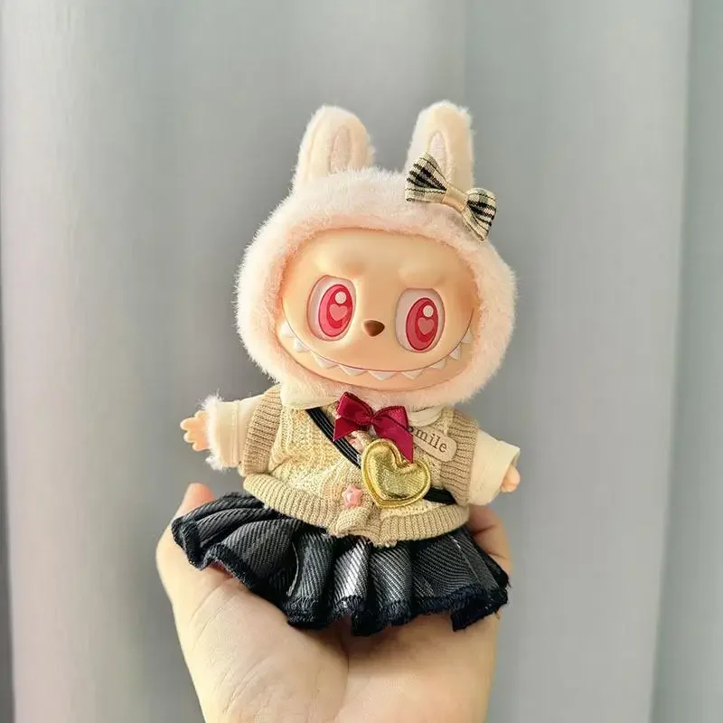 Für 17 cm labubu/Crybaby tuch Nette Puppe Kleidung Outfit Zubehör JK Kleid Set für 17 CM Labubu V2 V1 DIY Mini Puppen Kleidung