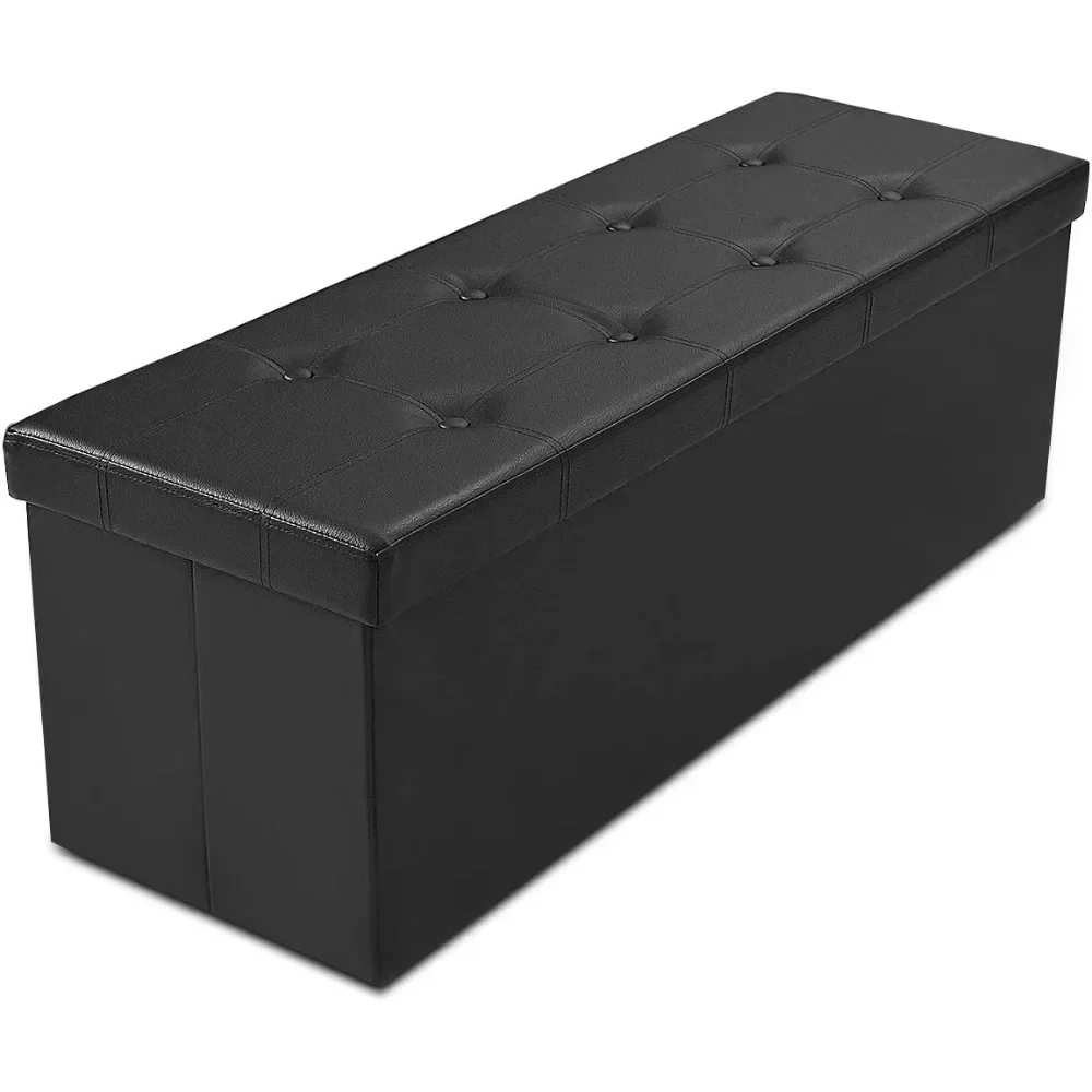 Folding Storage Ottoman Bench, 45