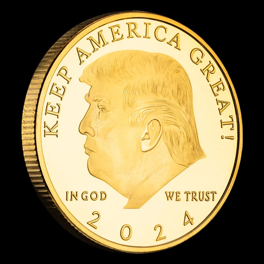 Keep America Great 47th President of The United States Souvenir Coin 2024 Trump Commemorative Coins Gift Golden Plated Craft